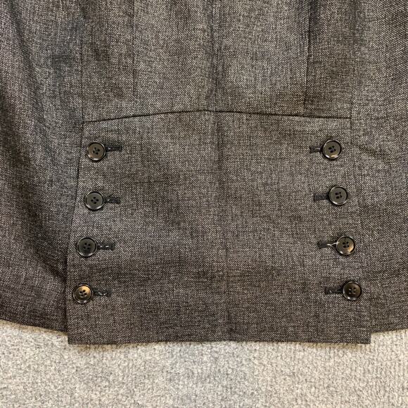 Ann Taylor Skirt Women 6 Gray Lined Pencil Wool Blend Button Pleat Back Zip - Picture 7 of 12